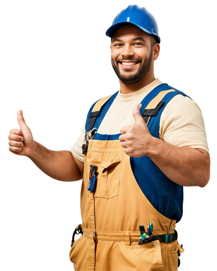 One Mechanical HVAC technician giving a thumbs up