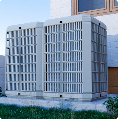 Completed outdoor HVAC installation